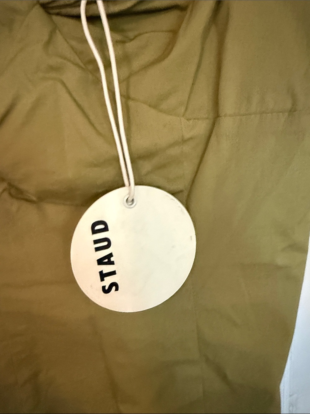 NWT STAUD Olive Green Dress with Spaghetti Straps - Picture 4 of 5